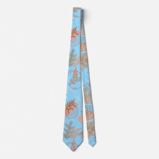 BOHO美的パターンA11 LブルーBG ネクタイ (正面)