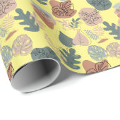 BOHO美的パターンA12 L黄色BG ラッピングペーパー (ロールコーナー)