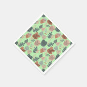 BOHO美的パターンA12x4.LグリーンBG スタンダードカクテルナプキン (角)