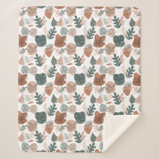 BOHO美的パターンA12x4.white シェルパブランケット (正面)