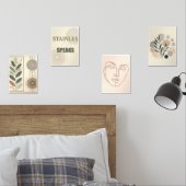 Boho美的壁フレームセット – ミニマルプリントセット (寝室)