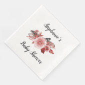 Boho羽バラブルゴーニュ赤ちゃんシャワー (コーナー)