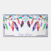 Boho羽メモパーソナライズされた帳 デスクマット (正面)