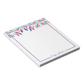 Boho羽メモパーソナライズされた帳 ノートパッド (アングル)