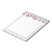 Boho羽メモパーソナライズされた帳 ノートパッド (回転)