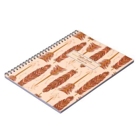 Boho羽毛の部族名と主題 ノートブック (左側)
