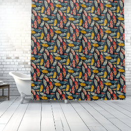 Boho羽毛ウィムシーなシャワーカーテン シャワーカーテン