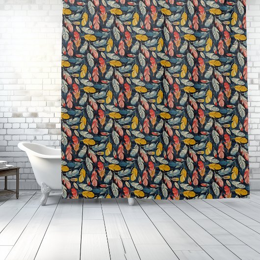 Boho羽毛ウィムシーなシャワーカーテン シャワーカーテン