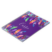 Boho羽毛ノートブパーソナライズされたック ノートブック (左側)