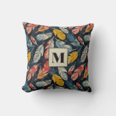 Boho羽毛モノグラムしゃれているアクセント枕 クッション (正面)