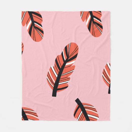 Boho羽:ヴィンテージ繰り返し。 フリースブランケット (正面)