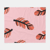 Boho羽:ヴィンテージ繰り返し。 フリースブランケット (正面(横))