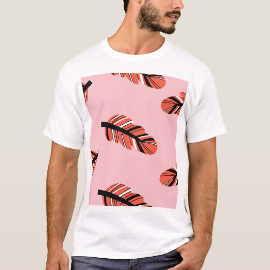 Boho羽:ヴィンテージ繰り返し。 Tシャツ (正面)