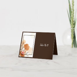 Boho自然フローラアクセント表番号カード サンキューカード