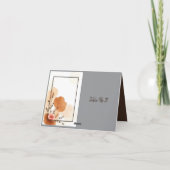 Boho自然フローラアクセント表番号カード サンキューカード (裏面)