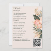 Boho自然フローラ全結婚体 招待状 (裏面)