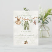Boho自然ベビーシャワークロースレイン 招待状 (スタンド正面)
