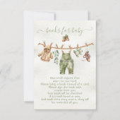 Boho自然ベビーシャワーベビー用クロスレイン本 招待状 (正面)