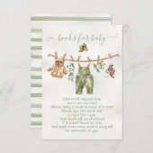 Boho自然ベビーシャワーベビー用クロスレイン本 招待状 (正面/裏面)