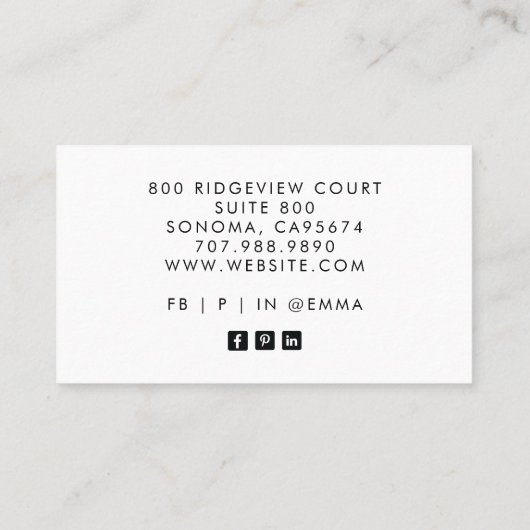 Boho自然消音フラワーズ名刺 名刺 (裏面)