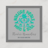 Boho自然花鳥エネルギーヒーラー スクエア名刺 (正面)