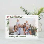 Boho自然 Greeneryドライブラシのクリスマスフォト シーズンカード (スタンド正面)