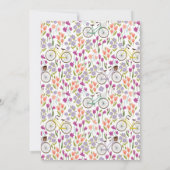 Boho自転車フローラスクリプトシックカップルシャワー 招待状 (裏面)