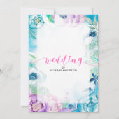 Boho花とウェディングモダンタイポグラフィ 招待状 (裏面)