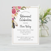 Boho花と羽の素朴引退パーティー 招待状 (スタンド正面)