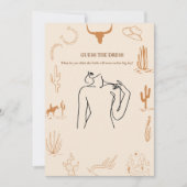 Boho花嫁ドレスを推測ブライダルシャワーゲームカード 招待状 (正面)