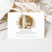 Boho花模様ベビーシャワーおむつラッフル エンクロージャーカード