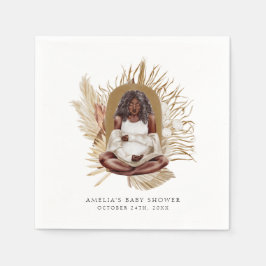 Boho花模様ベビーシャワー スタンダードカクテルナプキン