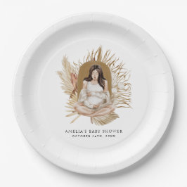 Boho花模様ベビーシャワー ペーパープレート