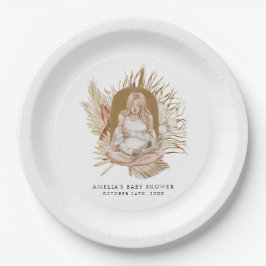 Boho花模様ベビーシャワー ペーパープレート
