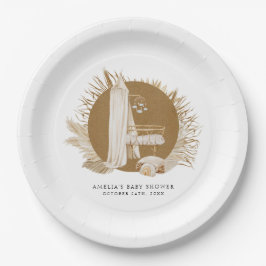 Boho花模様ベビーシャワー ペーパープレート