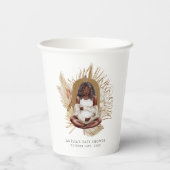 Boho花模様ベビーシャワー 紙コップ (裏面)