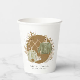 Boho花模様ベビーシャワー 紙コップ