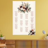 Boho花模様座席表 キャンバスプリント (インサイチュ (リビング))
