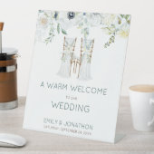 Boho花模様葉スチェアへようこそ結婚の 台座サイン (インサイチュ)