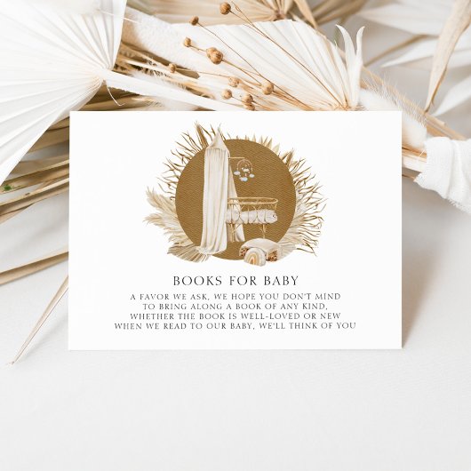 Boho花模様赤ちゃんシャワーBring A Book エンクロージャーカード