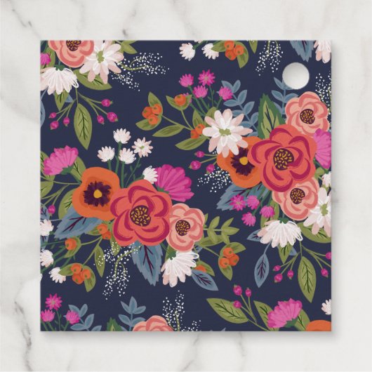 Boho花赤ちゃんシャワーありがとう フェイバータグ (裏面)