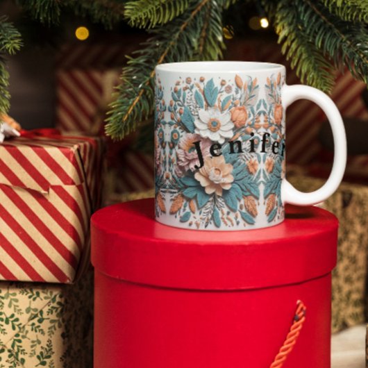 Boho花3Dモードコーヒーマグ マグカップ