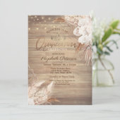 Boho花，ライト，ウッドキンセニェラ 招待状 (スタンド正面)