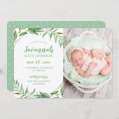 Boho葉写真誕生のお知らせ 案内状 (正面/裏面)