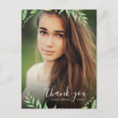 Boho葉卒業写真ありがとうはがき ポストカード (正面)