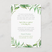 Boho葉長距離ベイビーシャワーインサート エンクロージャーカード (正面)