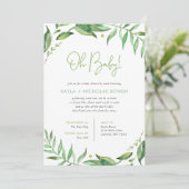 Boho葉Baby Shower by Mail 招待状 (スタンド正面)
