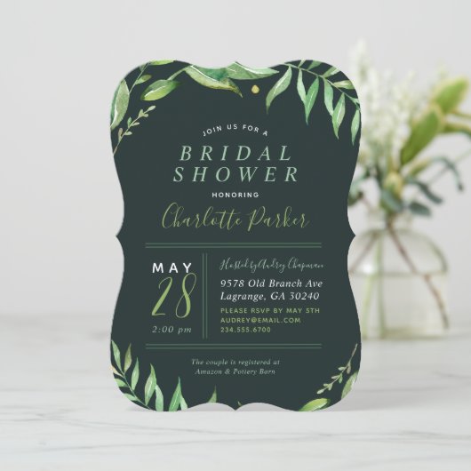 Boho葉Bridal Shower Invitation 招待状 (スタンド正面)