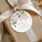 Boho薄紫ワイルドフラワーベビーシャワー フェイバータグ