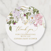 Boho薄紫ワイルドフラワーベビーシャワー フェイバータグ (正面)